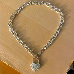 Bebe silver heart necklace